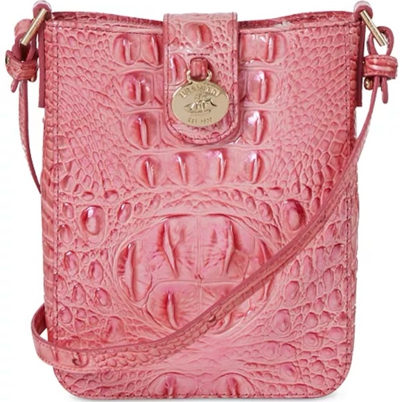 Brahmin Marley Leather Crossbody Pink Punch